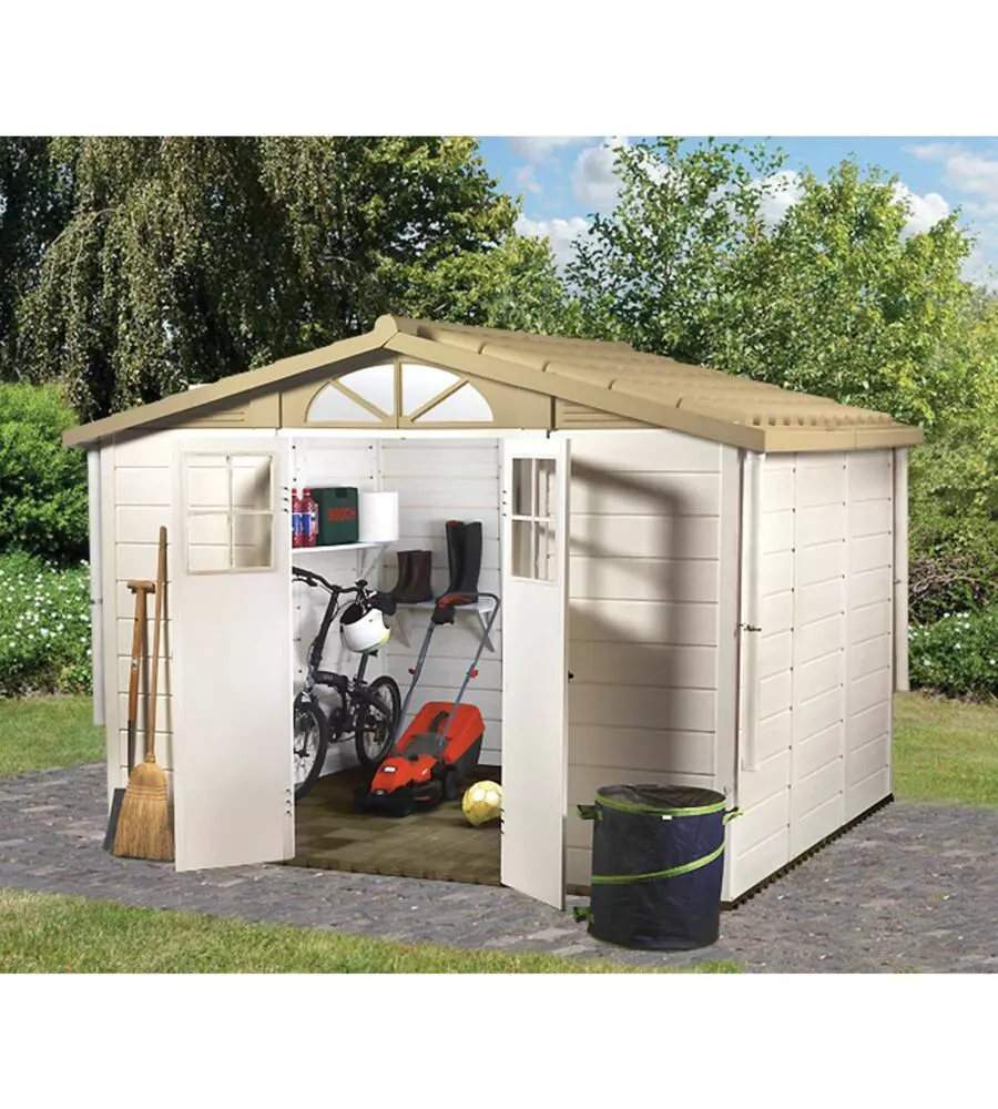 CASETTA DA GIARDINO IN PVC GAROFALO "TUSCANY EVO 280" L.309 X P.261 X H.225 CM